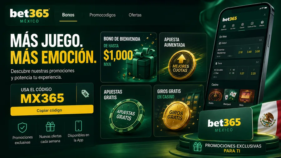 Bono de bienvenida de bet365 México hasta $3,000 MXN