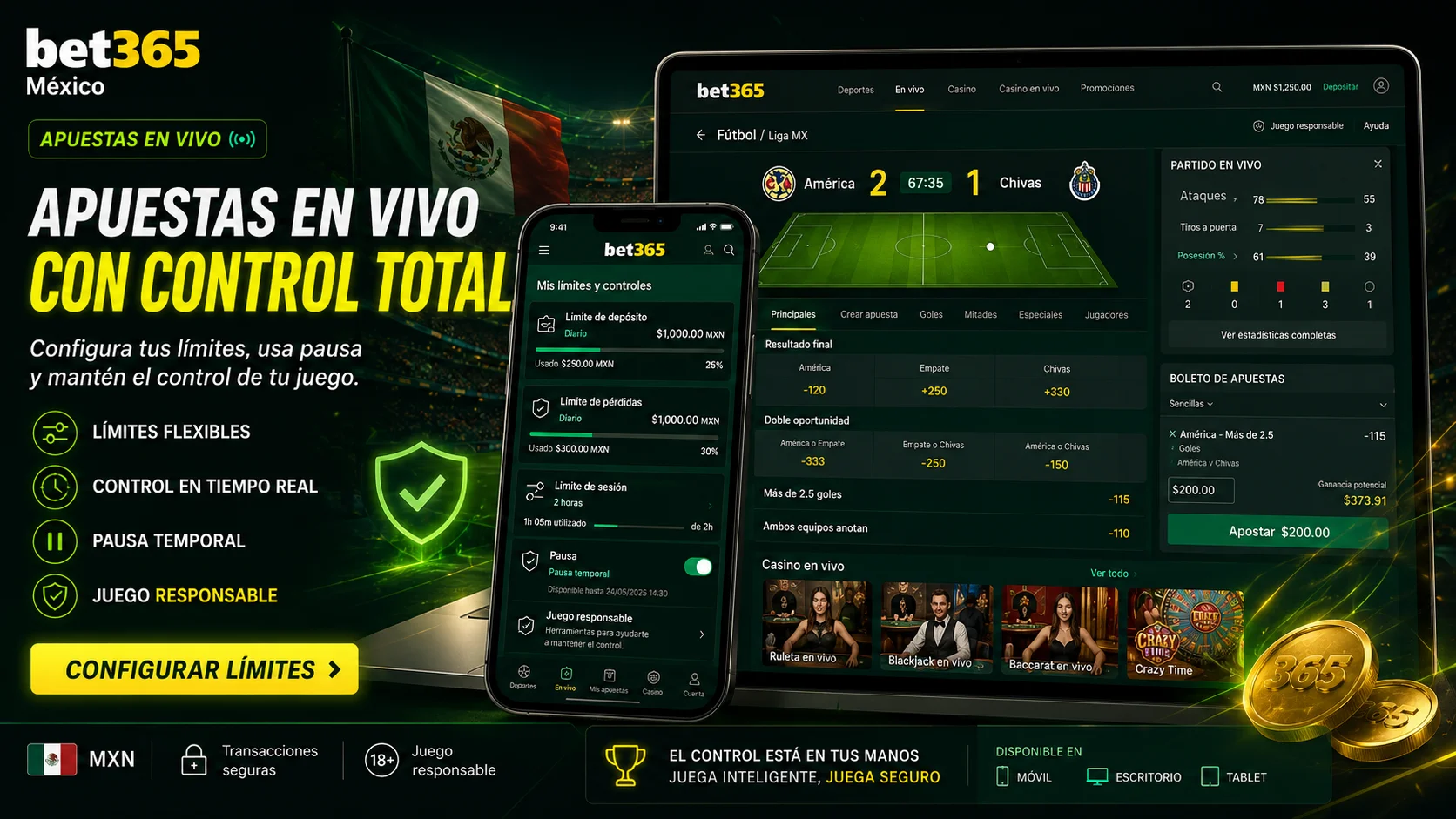 Control de riesgo en live betting con límites y pausa